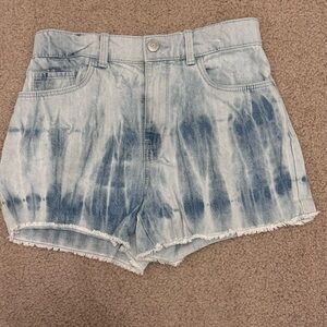 Stylish Blue Tie-Dye Girls Shorts